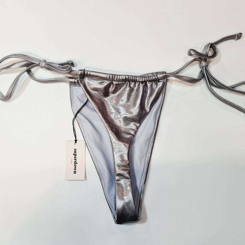 Superdown Danae Bikini Bottom in Silver - Picture 10 of 10